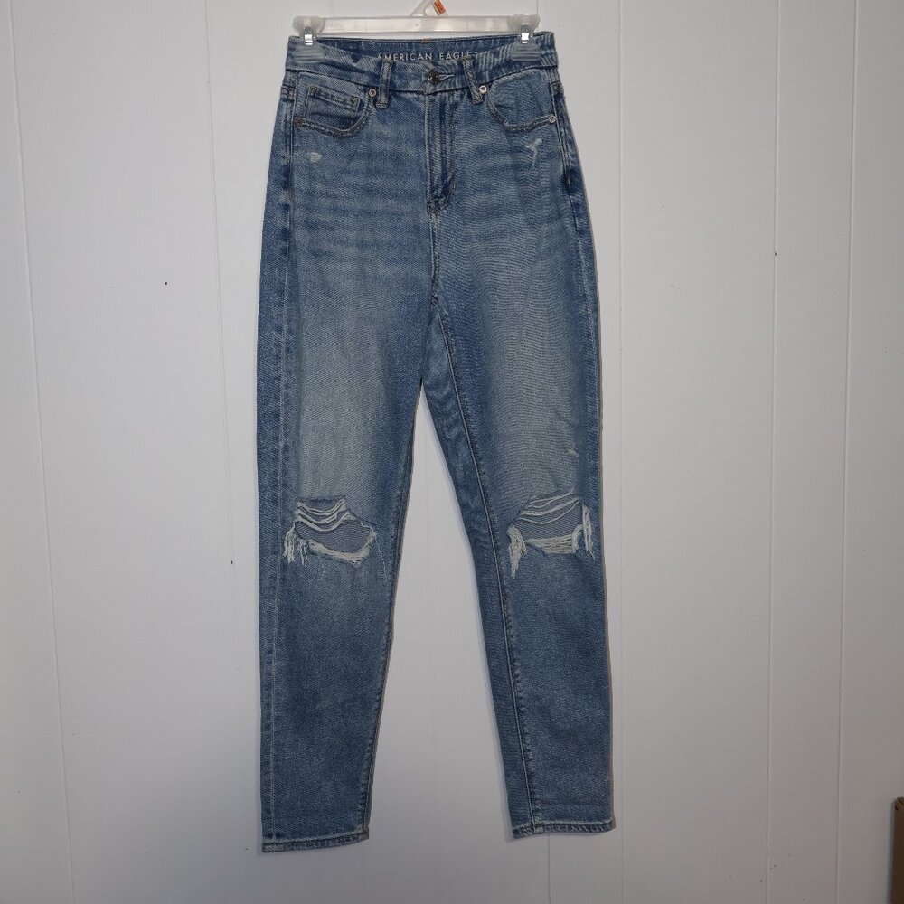 American Eagle Ripped High Rise Straight Jeans – Light Wash (Women’s US 00)